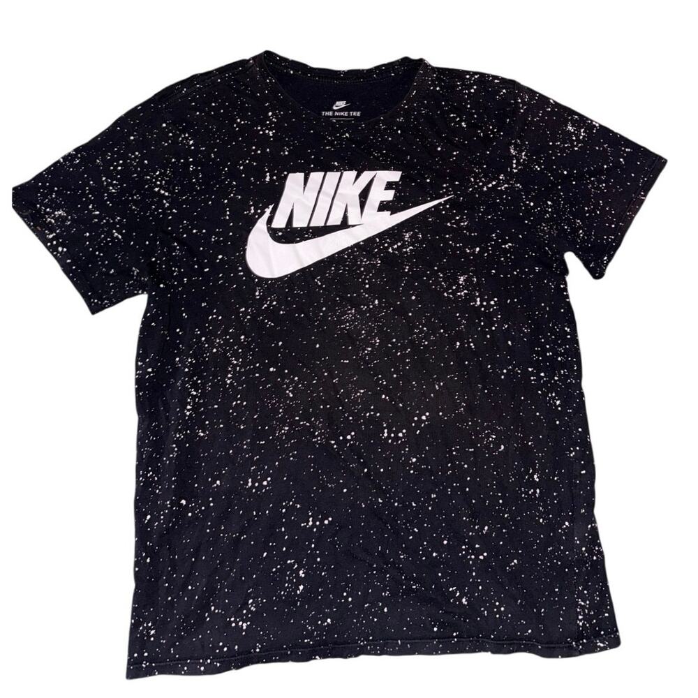 Nike Men's Galaxy Print splatter paint T-Shirt Crew Neck Black Size large tee